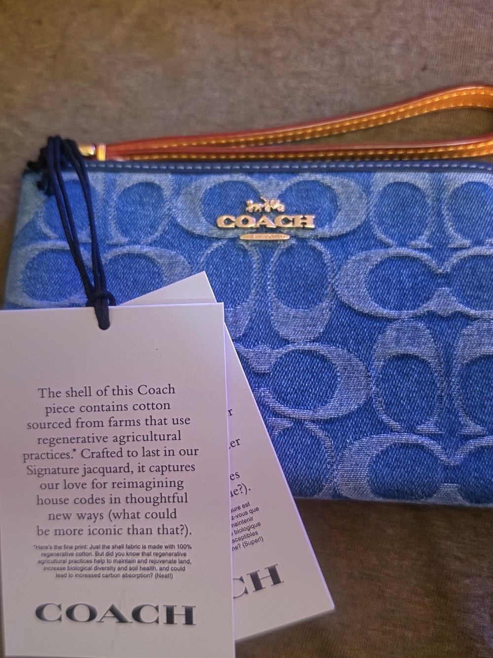 Coach Denim Wristlet